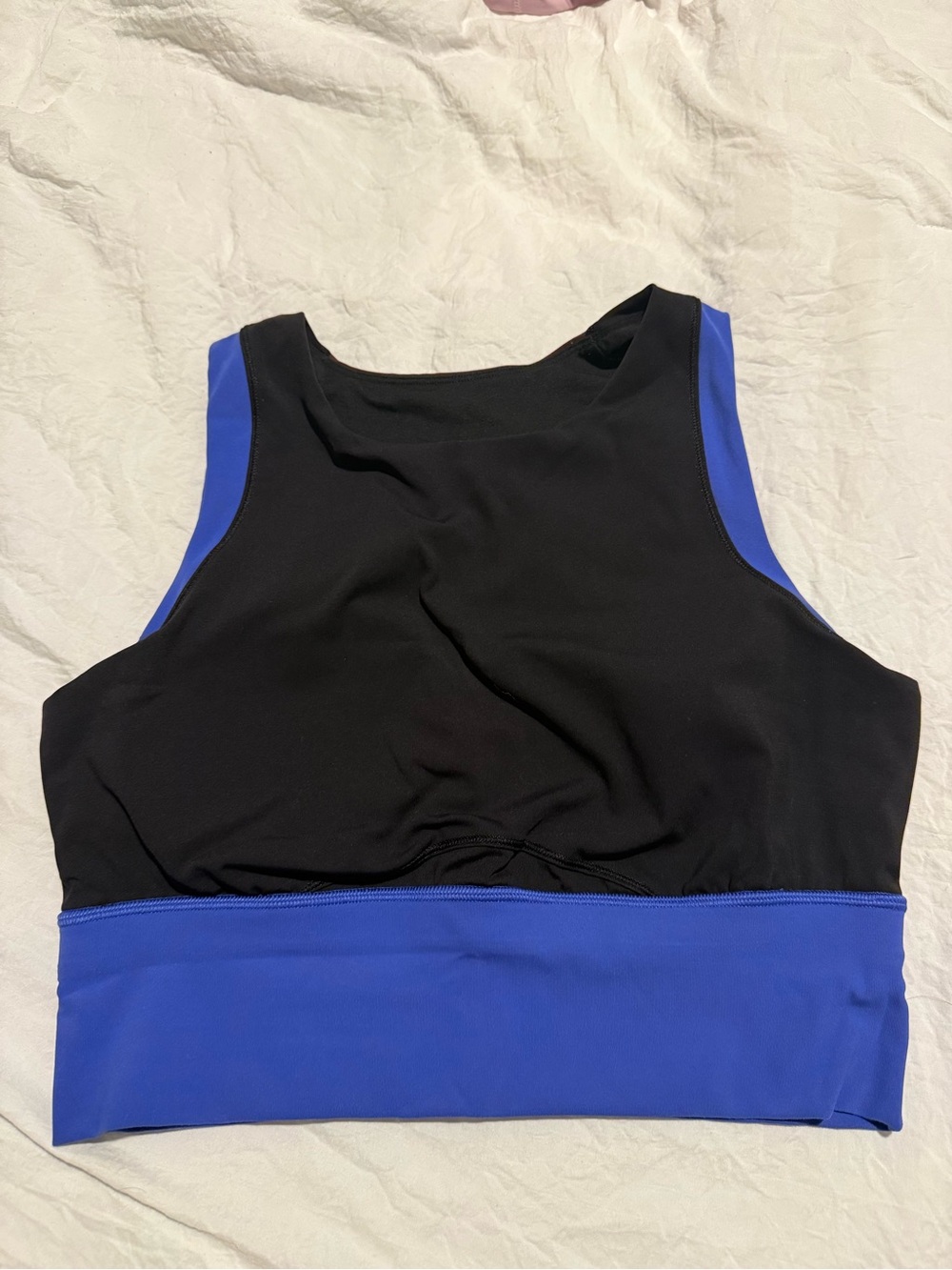lululemon athletica Black & Royal Blue High-Neck Swim Crop
